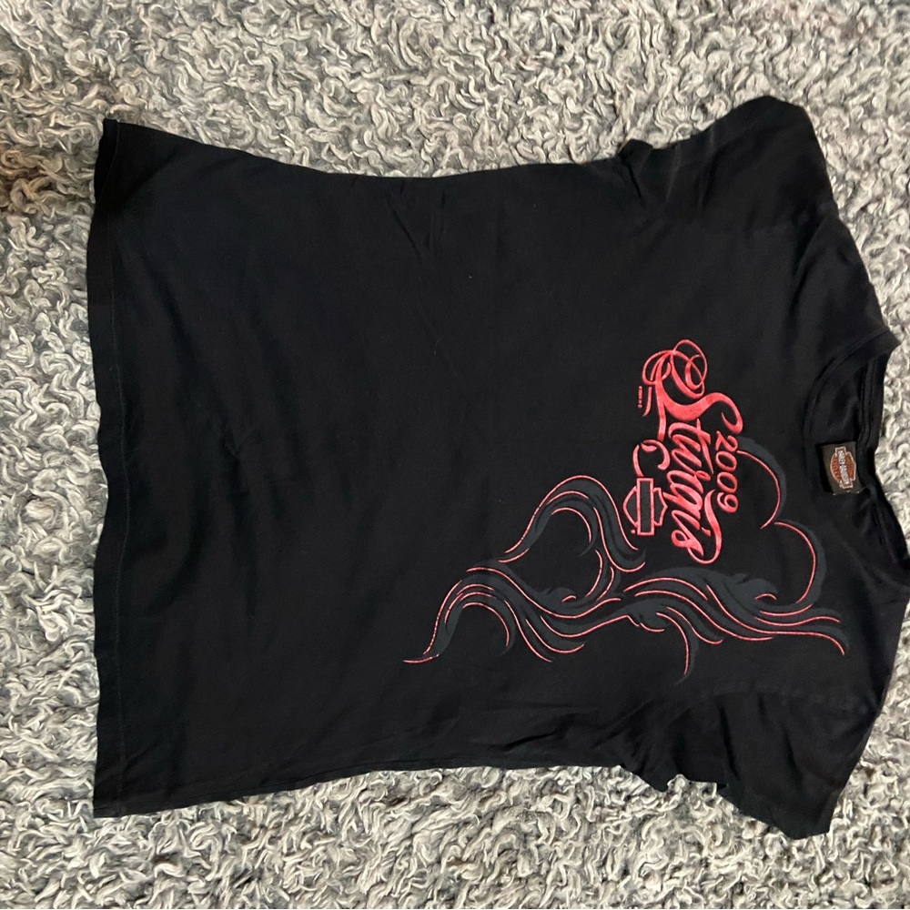 Harley-Davidson Black and Red Short Sleeve Tee
